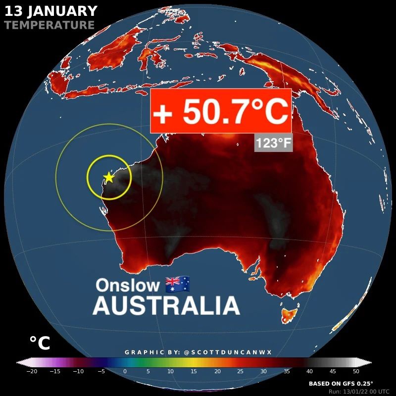 Побит рекорд тепла в Австралии и во всем Южном полушарии Земли